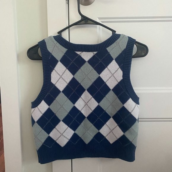 Hollister Argyle V-Neck Sweater Vest (L) - Picture 2 of 4